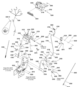 Handles And Controls Group Diagram and Parts List for 1695697 2009 Briggs and Stratton Snow Blower